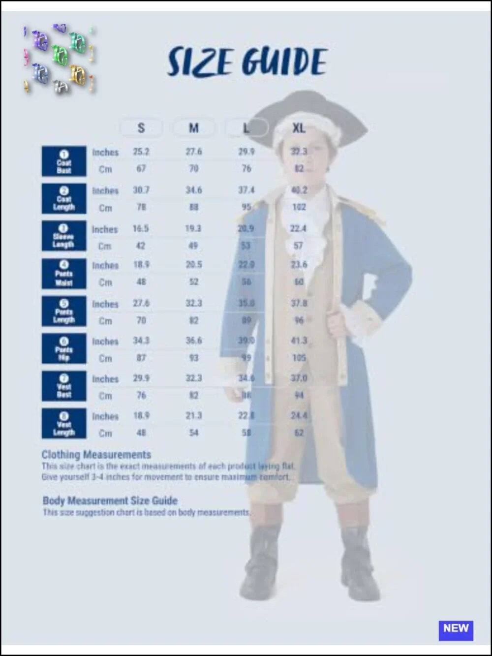 Kids Colonial Historical Costume with Wig and Hat for Boys Halloween Dress Up